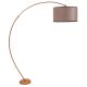 Lampadaire télescopique réglable Arcus H185cm Tissu Rose et Métal Or rose