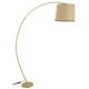 Lampadaire télescopique réglable Arcus H185cm Tissu Osier et Métal Or