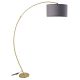 Lampadaire télescopique réglable Arcus H185cm Tissu Anthracite et Métal Or