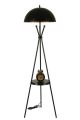 Lampadaire trépied design Champignon avec table d'appoint intégrée Thomas H165cm Métal Noir