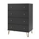 Commode style contemporain 4 tiroirs Niwell L78cm Noir