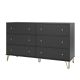 Commode style contemporain 6 tiroirs Niwell L54cm Noir