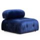 Fauteuil ou module 1 place Nourhane Velours Bleu foncé