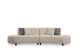 Canapé design arrondie 4 places Marix Tissu Beige