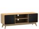 Meuble TV à 2 portes style scandinave Casa L140cm Chêne clair et Noir