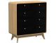 Commode 4 tiroirs style scandinave Casa L80cm Chêne clair et Noir