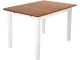 Table extensible minimaliste Decotta L120cm Pin massif Blanc et Marron miel