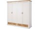 Armoire 4 portes 2 tiroirs Sodna L190cm Pin Blanc et Naturel