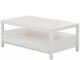 Table basse 2 plateaux kubano L110cm Pin massif Blanc