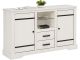 Buffet contemporain 2 portes et 2 tiroirs Loketti L135cm Pin Blanc