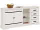 Buffet contemporain 2 portes et 4 tiroirs Loketti L170cm Pin Blanc