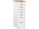 Commode 8 tiroirs Garvel L34xH102cm Pin Blanc et Naturel