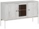 Buffet style campagne 2 portes pleines et 1 portes vitrée Faramino L130cm Pin Blanc