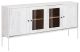 Buffet style campagne 2 portes pleines et 2 portes vitrées Faramino L165cm Pin Blanc