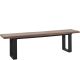 Banc style industriel Celin L180cm Bois foncé et Métal Noir