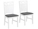 Lot de 2 chaises Folla Pin massif Blanc et Tissu Gris foncé