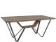 Table de salle à manger moderne Malikat L180cm Bois Chêne naturel et Métal Noir