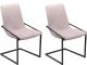 Lot de 2 chaises de salle à manger Smorty Velours Argent rosé