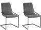 Lot de 2 chaises de salle à manger Smorty Velours Gris