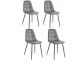 Lot de 4 chaises de salle à manger capitonnées Valinia Simili Gris