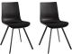 Lot de 2 chaises de salle à manger Lolina Tissu Noir