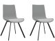 Lot de 2 chaises de salle à manger Lolina Tissu Gris