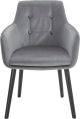 Fauteuil capitonné style scandinave Febris Velours Gris