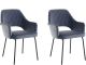 Lot de 2 chaises de salle à manger Brigine Velours Gris foncé et Métal Noir