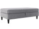 Banquette avec rangement Hacie L130cm Velours Gris avec pieds Noir