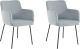 Lot de 2 chaises de salle à manger Joliane Tissu bouclette Gris