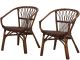 Lot de 2 chaises style vintage Ayline Rotin Marron