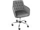 Fauteuil de bureau capitonné ajustable sur roulettes Perrine Velours Gris