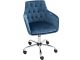 Fauteuil de bureau capitonné ajustable sur roulettes Perrine Velours Bleu