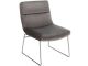 Fauteuil moderne Gionla Velours Gris et Métal Chrome