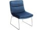 Fauteuil moderne Gionla Velours Bleu et Métal Chrome