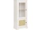 Armoire vitrine Gaëlen L60xH140cm Pin blanc avec cannage Beige