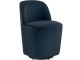 Fauteuil Design arrondi Steevi Velours Bleu