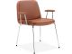 Lot de 2 chaises style contemporain Hanine Velours Orange brique et Métal Chrome