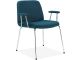 Lot de 2 chaises style contemporain Hanine Velours Bleu pétrole et Métal Noir