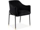 Chaise design avec accoudoirs Altopi Velours Noir et pieds Métal Noir et Or