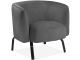 Fauteuil moderne design arrondi Esteban Velours Gris