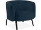 Fauteuil moderne design arrondi Esteban Velours Bleu Foncé