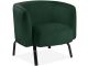 Fauteuil moderne design arrondi Esteban Velours Vert Foncé