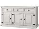 Buffet style rustique 3 tiroirs et 3 portes Meranis L151cm Pin Blanc