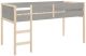 Lit surélevé pour enfant Callini avec sommier 90x200cm Gris et Bois clair