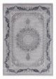 Tapis Design Hakan 200x290cm Motif Ethnique Bleu Foncé et Gris