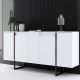 Buffet bas Sibylle L160cm Métal Noir et Bois Blanc