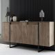 Buffet bas Sibylle L160cm Métal Noir et Bois foncé