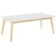 Table basse style scandinave Candish L120cm Bois massif clair et Blanc