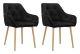 Lot de 2 chaises de salle à manger avec accoudoirs Berry Velours Noir